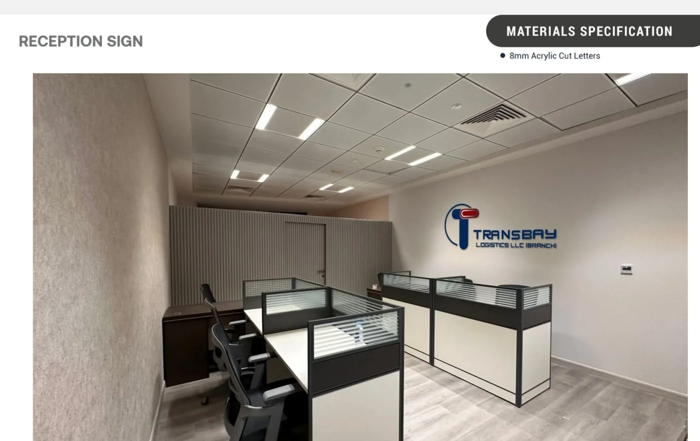 Reception and office fit-out detail